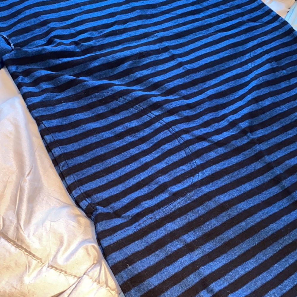 Jane and Delancey 100% Cotton T-Shirt dress horizontal stripe navy black small - Picture 5 of 13
